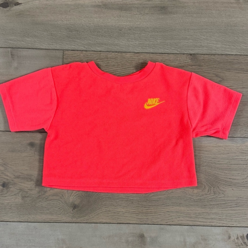 Nike Kids Pink Terry Tshirt cropped